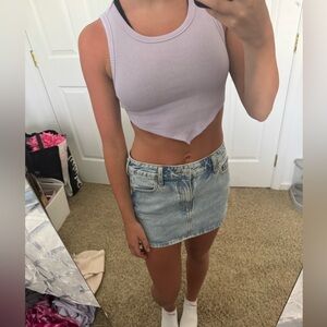 SHEIN Purple Asymmetrical Crop Tank Top